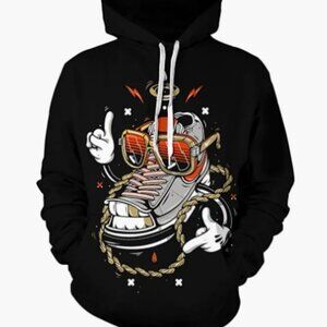 Mens Fashion Street Graffiti Sweater Hoodie, 3D Printed Hoodie